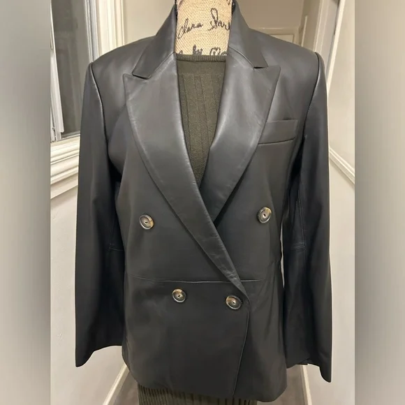 Vince Leather Blazer -8 NWT - Picture 3 of 5